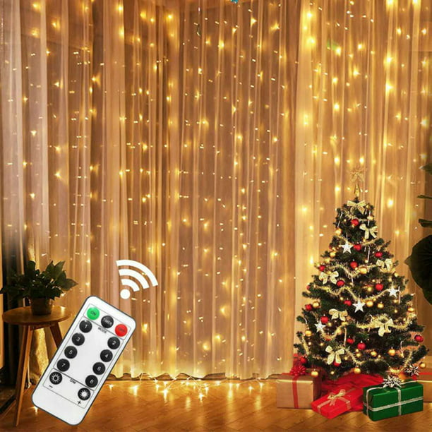 Details about   100/200/300LED Curtain LED Control Fairy Lights Window Light String Decorations